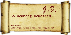 Goldemberg Demetria névjegykártya